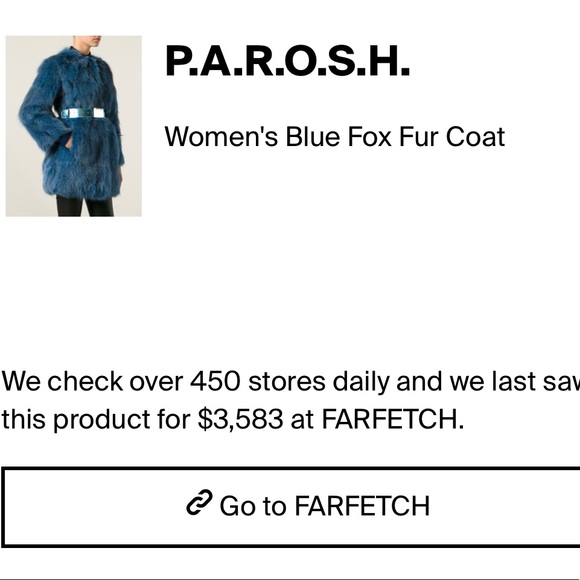 Parosh Blue Fox Fur Coat - Picture 2 of 3